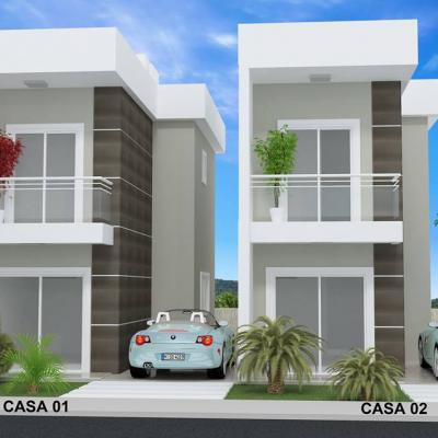 Mega Projetos Casa 01 E Casa 02 Fachada Residencial Enseada Construtora Laviola Nova Guarapari Espirito Santo