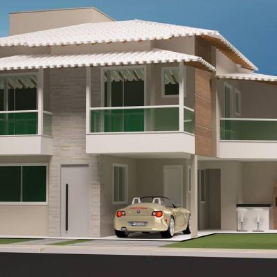 Mega Projetos Casa Fachada Visao Lateral Residencial Unifamiliar Praia Do Morro Guarapari Es